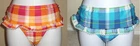 NWT TOMMY HILFIGER blue/orange check skirted swim bikini pant, 4,6,8,10,12,14