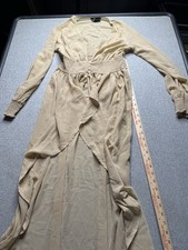 Windsor Long Sheer Maxi Dress Taupe Beige Size Small