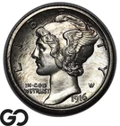 1916-S Mercury Dime, Beautiful Solid em BU++