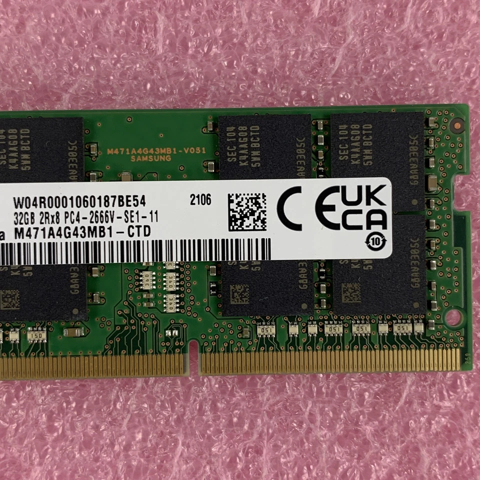 Samsung M471A4G43MB1-CTD 32 GB 2666MHz DDR4 SODIMM 2Rx8 Laptop Memory - Image 4 of 4