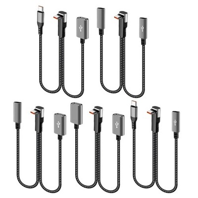 Double USB C Charging Cord 25cm 66W Power Delivery Right Angle Design For Car