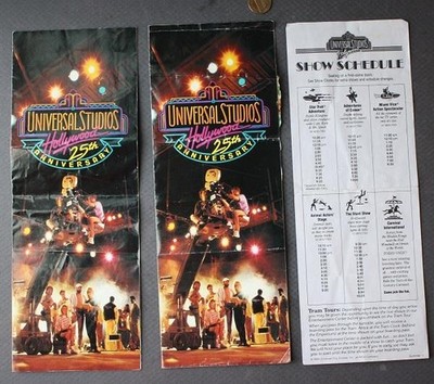 1988 Universal City California Universal Studios 25th Anniv. 3 Brochure Set +