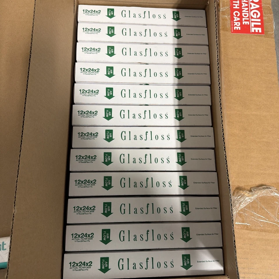 12 Pack 12x24x2 Air Filter Glasfloss ZL Series MERV 10 – 12-Pack ZLP12242 - Image 3 of 4
