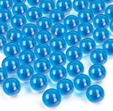 Light Blue Glass Marbles, 1 LB Vase Fillers Beads  Decorative Glass Pebbles, Ro