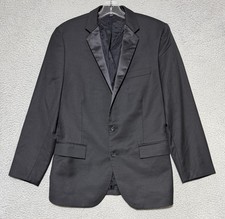 J Crew Thompson Black Wool Blend 2 button Suit Jacket Blazer Mens 40R