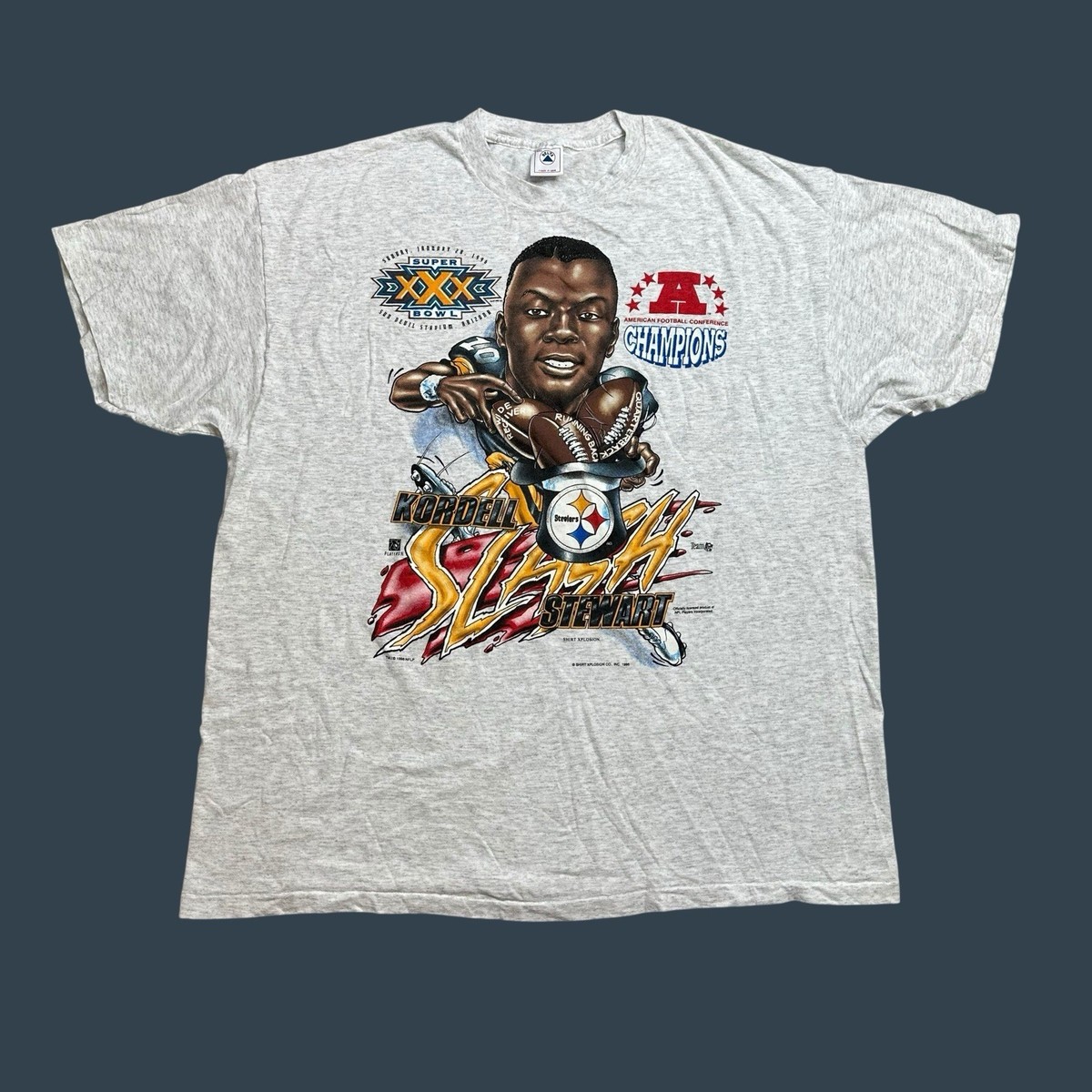 Vintage 1996 Kordell Stewart Slash Steelers Caricature Super Bowl