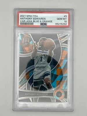 2021-22 Panini Spectra Anthony Edwards #5 Asia Blue & Orange Prizm /49 PSA 10 - Bild 1 von 2