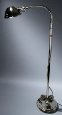 Nightingale Chrome Gooseneck Medical Floor Lamp Industrial Machine Age Eyeball