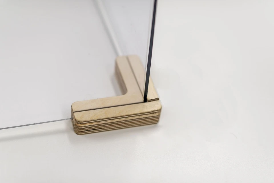 POV GMBH Holz-Fuß für Plexiglas-Trennscheibe, 2-Wege