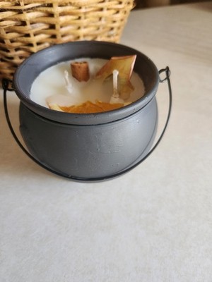 Pumpkin Crunch Cake Cauldron Candle 12 Ounces Halloween