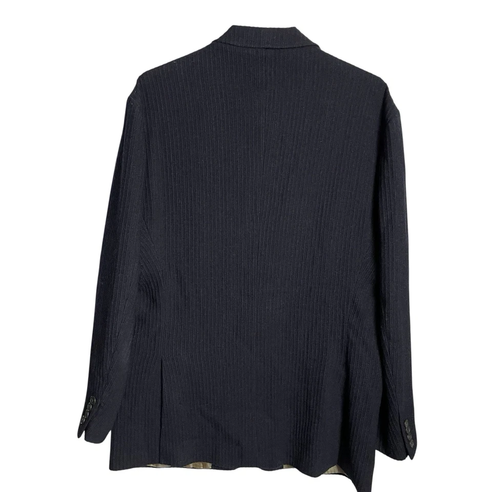 Vintage Ibiza Priviledge Blazer Mens 46R Navy Wool Cashmere 3 Button Double Vent - Image 3 of 4