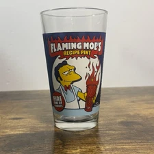 The Simpsons Flaming Moe's Recipe Pint Glass Cup