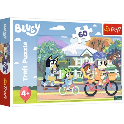 Bluey Bingo 60 Teile Puzzle Trefl Kinderpuzzle Alter 4+ Familie Radtour