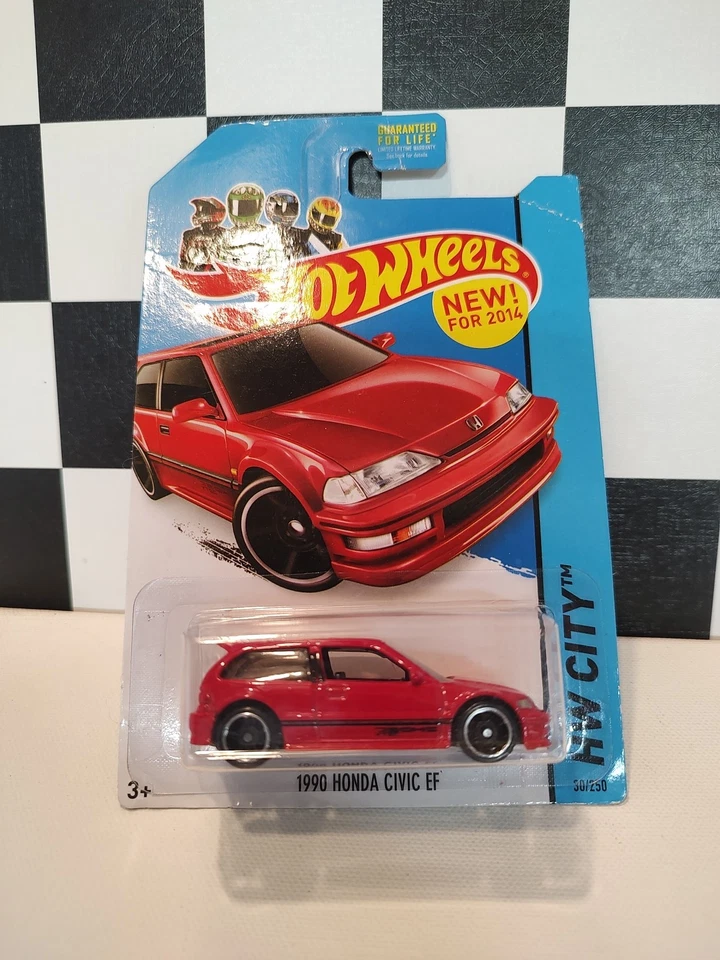 Hot Wheels 1990 Honda Civic EF 2014 HW City Red VHTF W/ Free Protector - Image 2 of 4