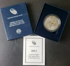 2013 W Burnished $1 American Silver Eagle Dollar