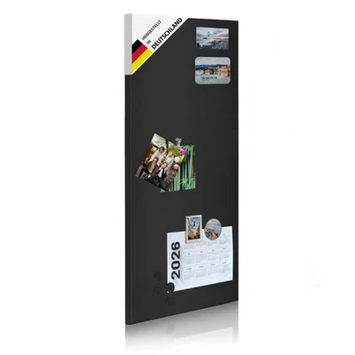 banjado Design Magnetwand schwarz Pinnwand Magnettafel 75x30cm Metall Memoboard - Bild 1 von 4