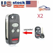 2x Upgraded Flip Remote Key Shell Case Fob For Honda Civic Cr-v Insight Odyssey 2x Upgraded Flip Remote Key Shell Case Fob For Honda Civic Cr-v Insight Odyssey