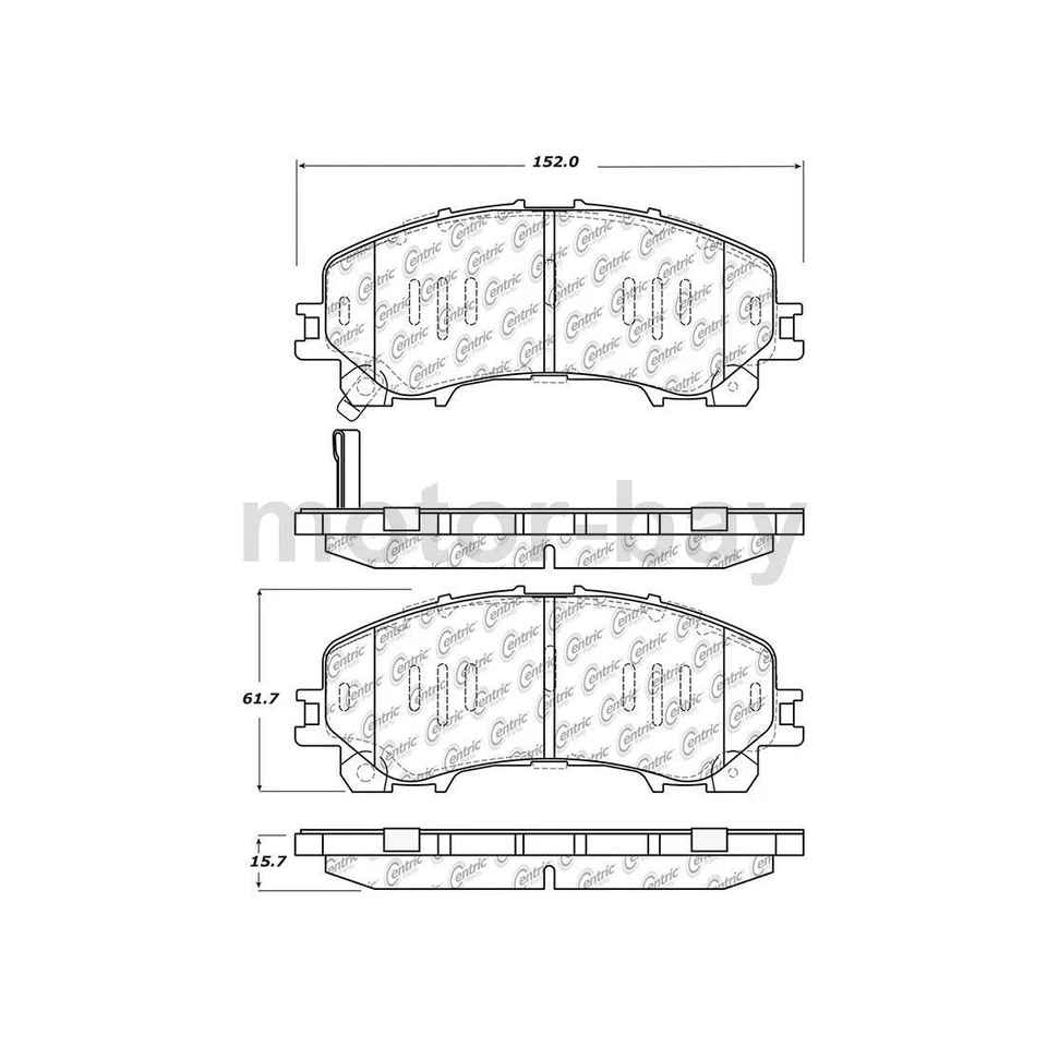 Front and Rear Ceramic Brake Pads For INFINITI Q50 2019 2018 2017 2016 2015 2014 - Image 2 of 4