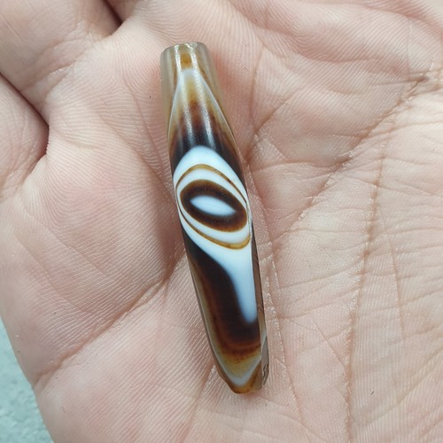 Vintage Natural Beautiful Eye Pattern Middle Eastern Agate Bead Amulet 48.5mm. - Picture 5 of 19