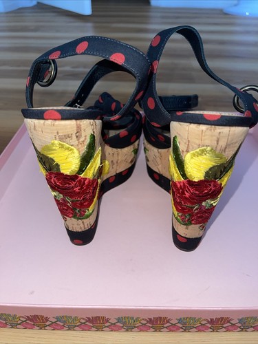 Dolce & Gabbana Sándalo Floral Wedge Sandals Sz 38 Narrow $1200 - Picture 5 of 12