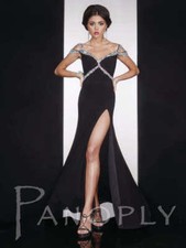 Splendido abito da gala Panoply 14595 nero sfilata nuovo con etichetta taglia 8 OFFERTA!!