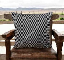Cushion Cover BLACK & GREY CHECKS Living Bed Room Decor 40cm x 40 cm #2050