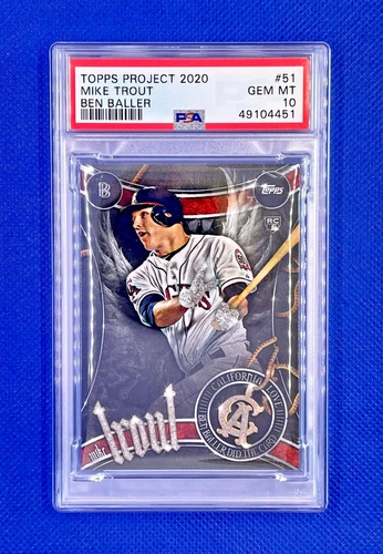 Mike Trout 2020 Topps Project 2020 #51 Ben Baller PSA 10 Listing #4 Angels