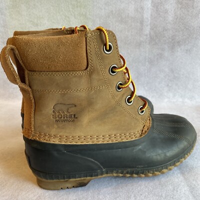 Sorel Men\'s Cheyanne II Waterproof Insulated Boot Size 11 EUC Sorel Cheyanne II Leather Duck Boots Men 6 Women 7.5 Brown  main image 4
