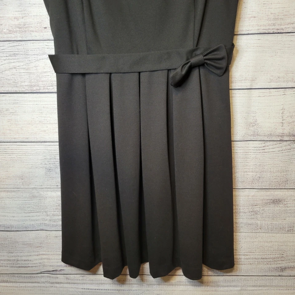 Vestido Lauren Conrad para mujer 10 negro cóctel formal lazo con volantes LC sin mangas Foto 4 de 4