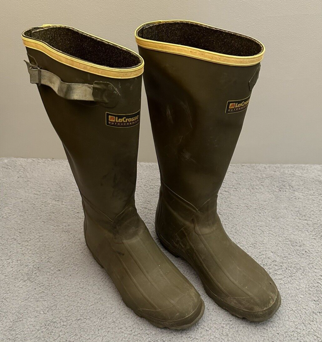 Vintage LaCrosse Outdoorsman Men's 12? Burly Air Grip Green Utility Boots Rubber eBay