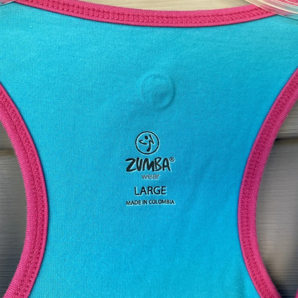 Camiseta sin mangas Zumba para mujer grande azul rosa espalda deportiva únete a la fiesta fitness atletismo Foto 3 de 4