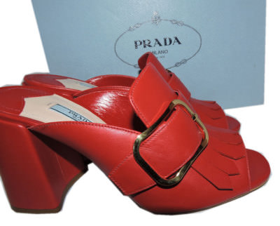 靴 99AW PRADA square toe leather mules red 靴 99AW PRADA square toe leather mules red 靴 99AW PRADA square