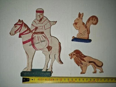 3 FIGURINES en bois litographié 1930 " LES PRIMES UTILES " - Photo 1/4
