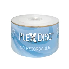 50 PC PlexDisc 52X 700 MB 80 MIN CD-R White Inkjet Hub Printable Disc 631-210