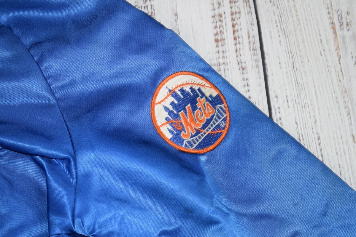 VINTAGE 80s 90s METS SATIN BOMBER JACKET OFFICIAL MLB USA
