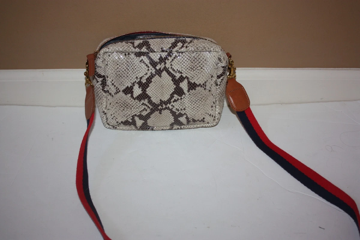 clare v snakeskin crossbody