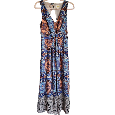 chinese dress ladies Anthropologie Maeve Midi Dress Abilene Black Metallic-Striped Size Sma –  Celebrity Owned main image 1