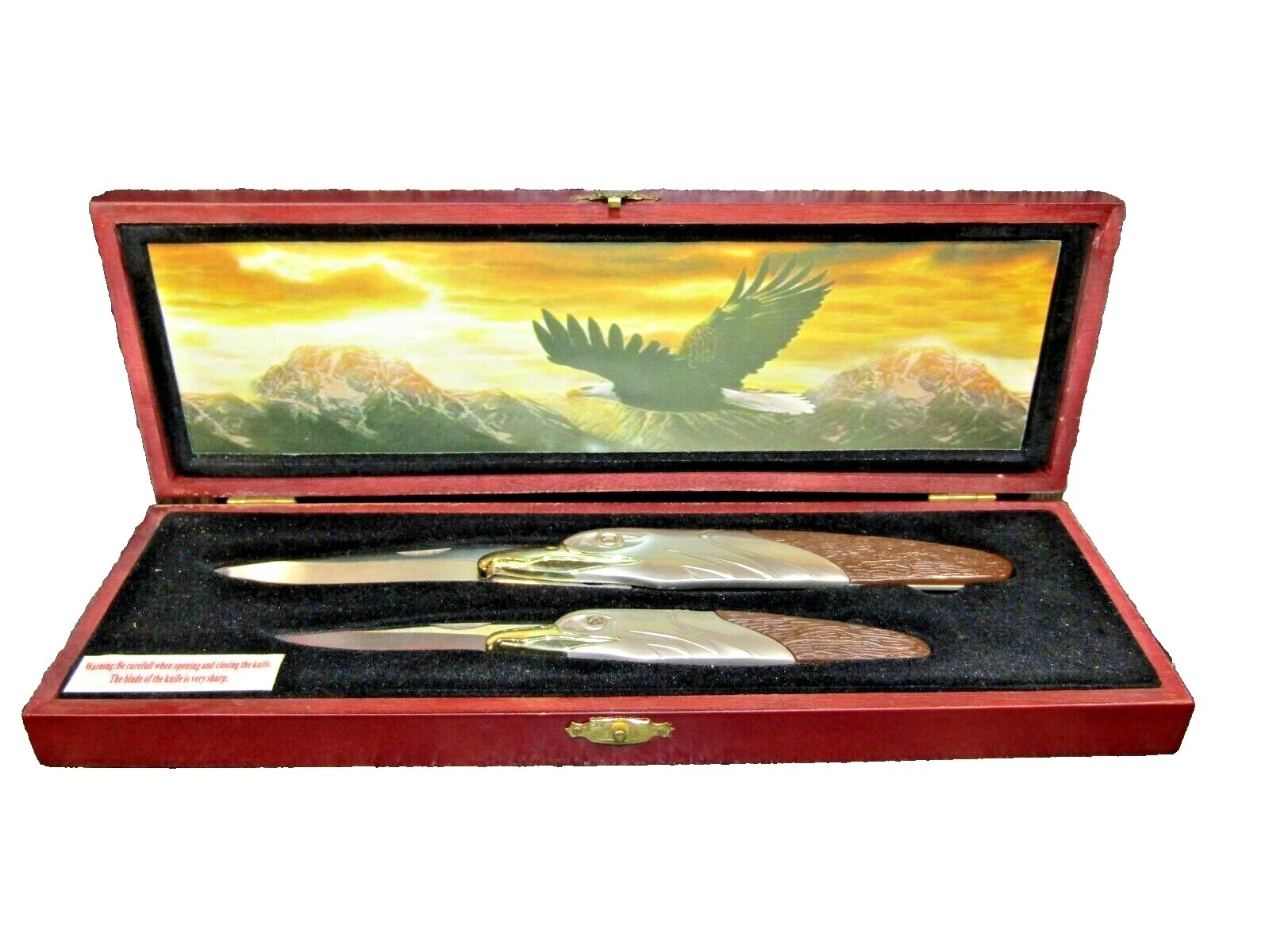 Hoja de acero inoxidable mango de madera de múltiples cuchillos plegables Vintage de colección