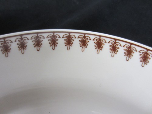 RARE MCM Salesman Sample JACKSON CHINA Restaurant Ware Dinner Plate Brown Scroll - Picture 2 of 6