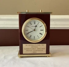 US General A.M. Gray U.S.M.C. Howard Miller Rosewood Clock - Marine Corps, 1999