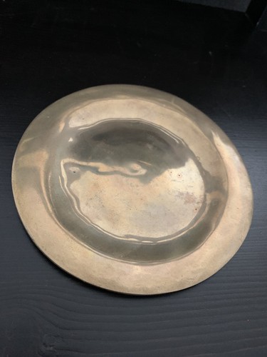 Solid Bronze mini Charger plate Polished Smooth Blackened Hammered 6” dish #B