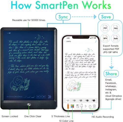 OPHAYA Smart Pen+Notebook+Tablet, Digitize Handwriting, Bluetooth Real Time Sync - Picture 9 of 9