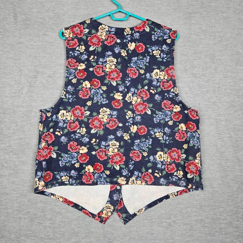 Chaleco Cherokee Vintage Estampado Floral Cuello en V Abotonado Talla L Hecho en EE. UU. Foto 2 de 4