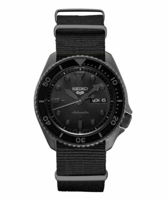 Seiko 5 Sports 24-Jewel Automatic Watch - Black - Nylon