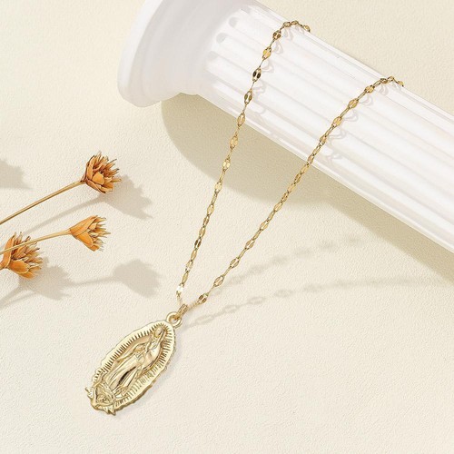 Collar Colgante Virgen María Mujer Joyería Color Dorado Estatua Collar Mamá Regalos - Imagen 5 de 12