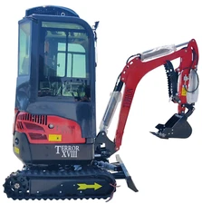FREE SHIPPING 2 Ton TERROR XVIII Mini Excavator, USA KUBOTA D902 Diesel Engine