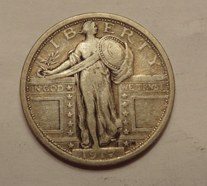 1917 TYPE 1 STANDING LIBERTY QUARTER, VERY FINE CONDITION.  NICE CIRCULATED COIN