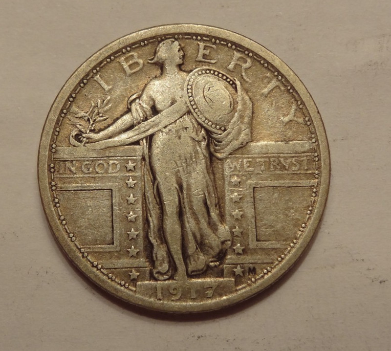 1917 TYPE 1 STANDING LIBERTY QUARTER, VERY FINE CONDITION.  NICE CIRCULATED COIN