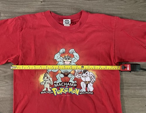 VTG Nintendo Pokémon Fighting Youth Sz L Red T Shirt Machamp Machop Machoke - Picture 7 of 9