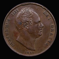 Penny 1831 .W.W on truncation, Peck 1458, GVF/VF, some spots and edge knocks